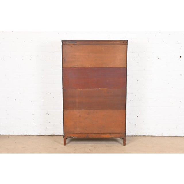 Antique Arts & Crafts Mahogany Four-Stack Barrister Bookcase by Macey, Circa 1920s For Sale - Image 10 of 12