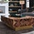 Made Goods Lesandro Coffee Table 40" X 60" Banana Bark With Gold Raffia Base For Sale - Image 9 of 11