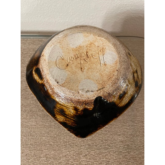 Mid 20th Century Vintage Mid 20th Century Large Glazed Pottery Pot, Signed Campbell For Sale - Image 5 of 6