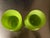 Vintage Chartreuse Blown Glass Vase Set For Sale - Image 4 of 6