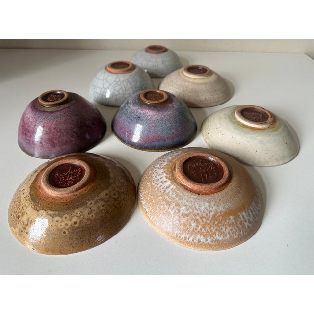 Red Ceramic Bowls by Harding Black, Set of 8 For Sale - Image 8 of 18