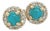 Natural Turquoise Diamond Stud Earrings 14k Yellow Gold 0.65 TCW Certified For Sale