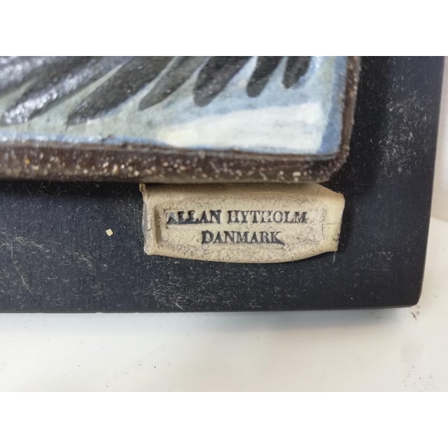 Mid-Century Modern Small Painted Ceramic Plaque by Allan Hytholm, Denmark, 1970s For Sale - Image 3 of 7