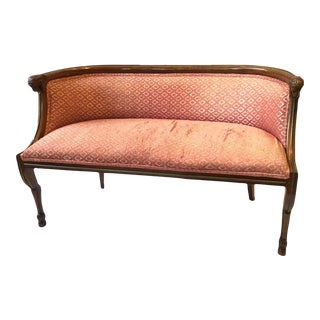 1960s Classical Carved Wood Ram Settee For Sale