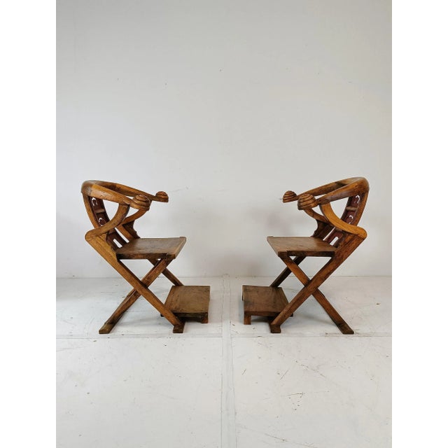 1960s Set of Asian Throne Chairs, 1960s For Sale - Image 5 of 11