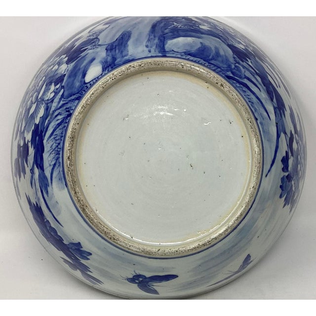 19th Century 19th C Canton Blue & White Export Centerpiece Bowl. For Sale - Image 5 of 6