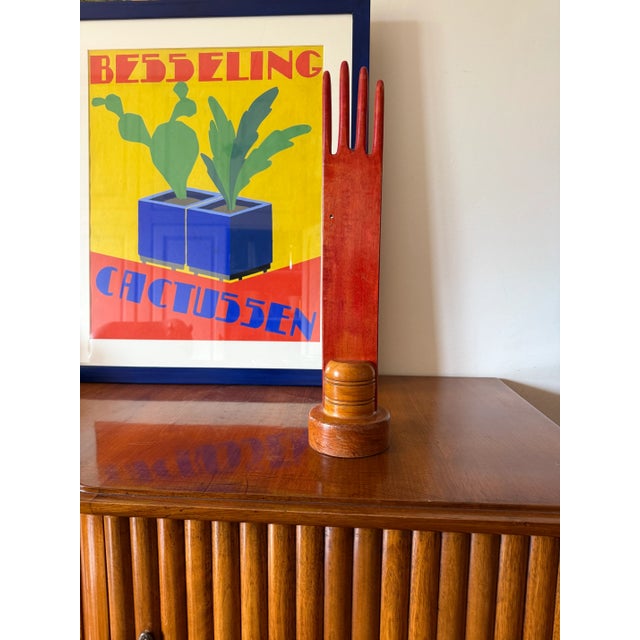 Red Wood Hand Jewelry Display, France 1960s For Sale - Image 13 of 13