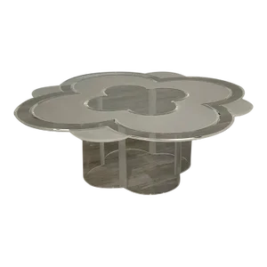 Lucite Mid Century Modern Camelia Coffee Table