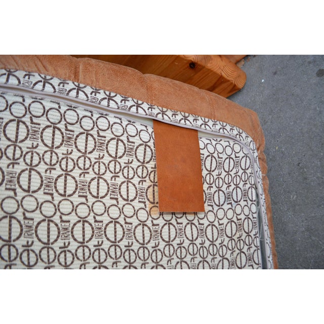 Orange Vintage Togo Ottoman in Cognac Leather by Michel Ducaroy for Ligne Roset, 1970s For Sale - Image 8 of 13