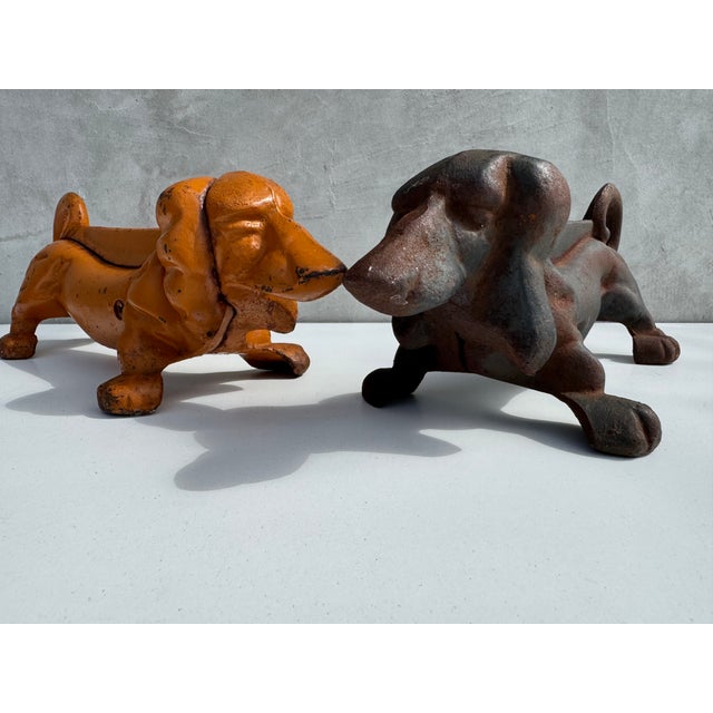 Vintage Cast Iron Dachshund Doorway Boot Scrapers, 1950s, Set of 2 For Sale - Image 10 of 10