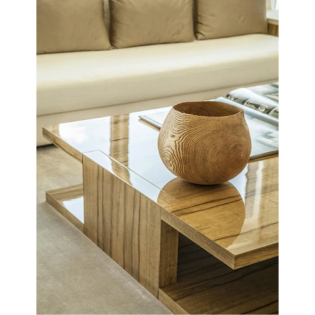 Contemporary Brushed Oak Amarante Low Table by LK Edition For Sale - Image 3 of 6