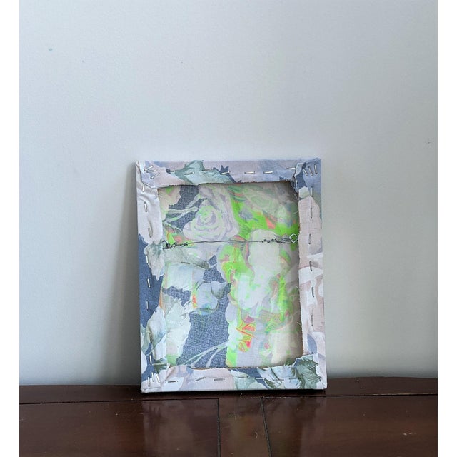 Neon Green "Mumblecore" Contemporary Acrylic Painting on Textile by Frances Sousa For Sale - Image 8 of 9