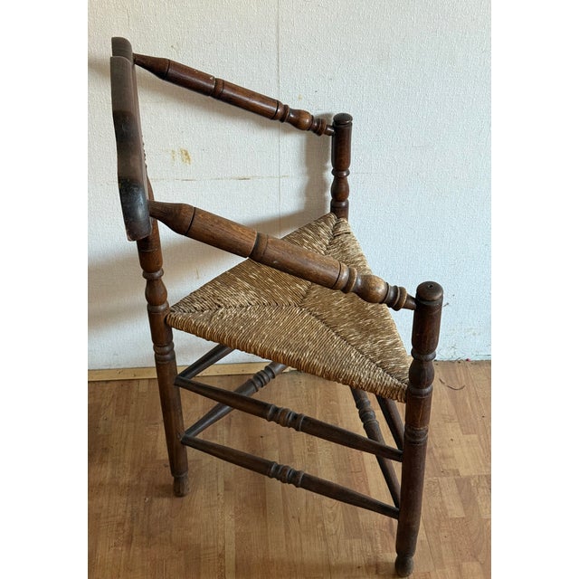 Vintage Dutch Wicker Wooden Armchair and Sofa, 1920s, Set of 2 For Sale - Image 9 of 17