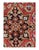 The dominant colors in this rug include rich shades of red, deep navy blue, vibrant Light green, soft ivory, and subtle...