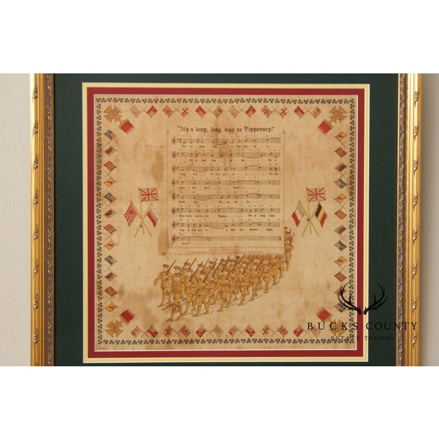 Early 1900s World War I Era Framed Handkerchief For Sale In Philadelphia - Image 6 of 11