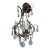 1930s Petite Brass and Crystal Chandelier For Sale