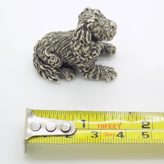 Vintage Italian Handmade Genuine Silver Sitting Dog Large Miniature Figurine Sculpture, Made in Tuscany (Arezzo) For Sale - Image 10 of 10
