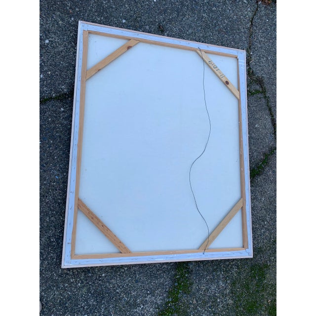 Late 20th Century Postmodern Style Embellished Print on Canvas of a Veranda Garden Scene by Karson For Sale - Image 12 of 13