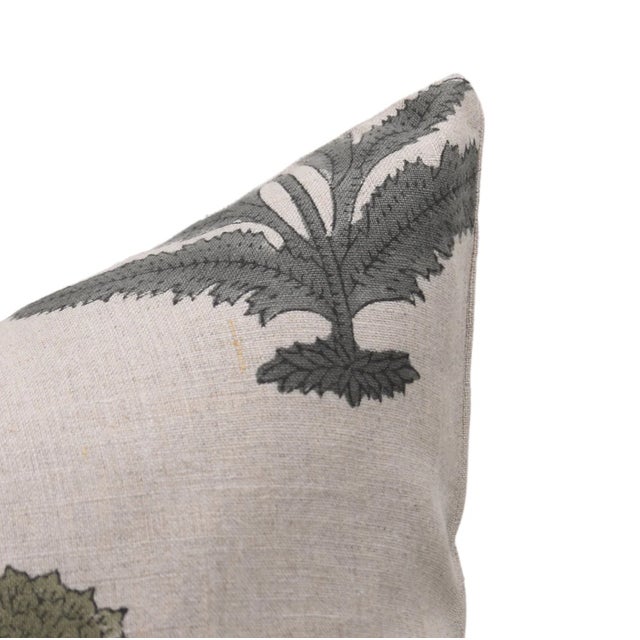 Not Yet Made - Made To Order Badshah Block Printed Floral Designer House Decor Throw Pillow Cover 12x20 Inch - Pure Linen For Sale - Image 5 of 5