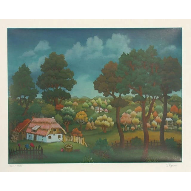 Ivan Generalic, "Village Landscape," Serigraph For Sale