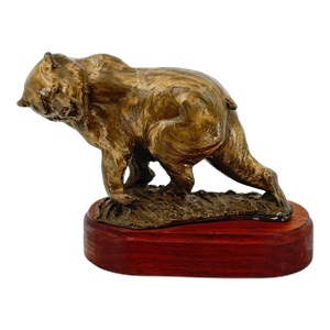 Vintage Wildlife Collection - Franco Vianello Lost-Wax Bronze Bear Sculpture - Growl
