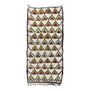 1980s Moroccan Berber Vintage Azilal Handmade Rug, 3'6 X 7'54 For Sale