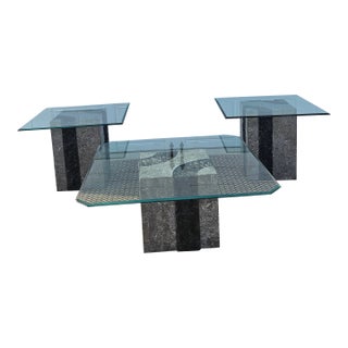 1980s Attributed Maitland-Smith Tessellated StoneTable Set For Sale