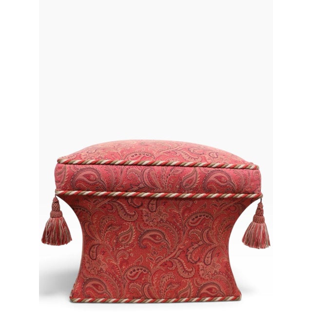 Late 20th Century Turkish Bohemian Style Ottoman Stool Bench by the Baker Furniture Company C. 1980/90's For Sale - Image 5 of 12