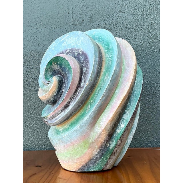 Vintage Hand Painted Geometric Sculpture. For Sale - Image 12 of 12