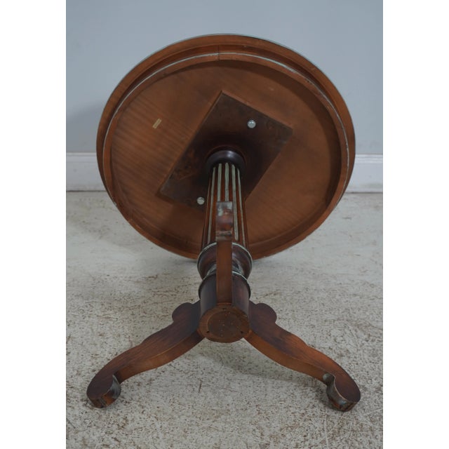 Italian Style Round Lamp Table W. Painted Trim For Sale - Image 11 of 12