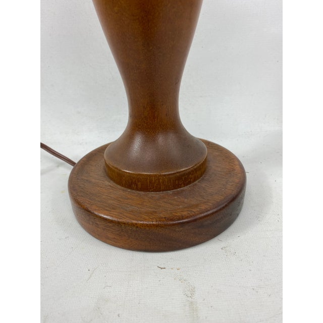 Mid-Century Walnut Turned Table Lamp For Sale - Image 4 of 7