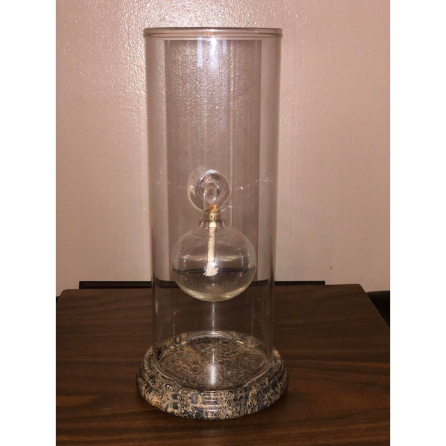 Vintage 12" Wolfard Glassblowing Co Classic Oil Lamp With Marble Stand For Sale - Image 4 of 8