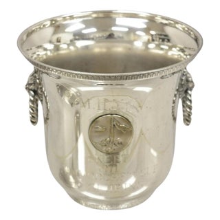 Vintage English Regency Lion Head Champagne Chiller Ice Bucket 1971 Skeet Award For Sale