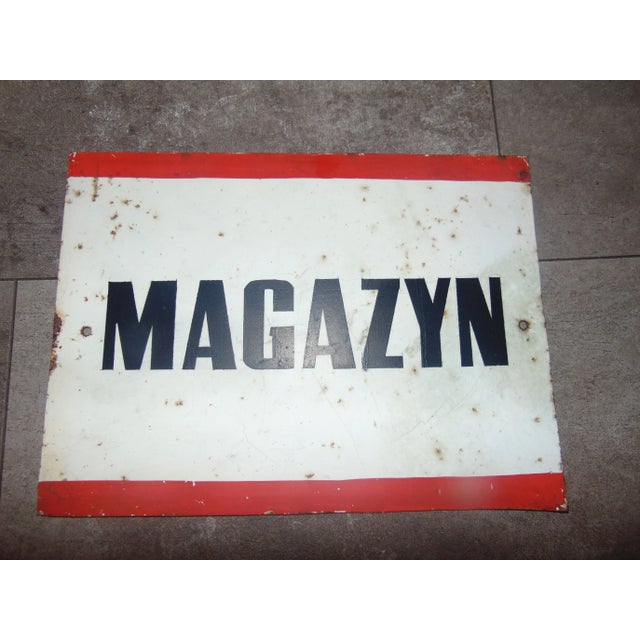 Industrial Industrial Magazyn Sign, 1970s For Sale - Image 3 of 4