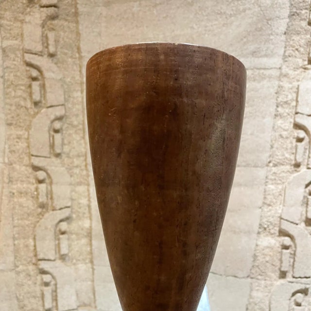 Mid-Century Modern 1970s Mexican Palo Fierro Solid Wood Chalice Vase For Sale - Image 3 of 8