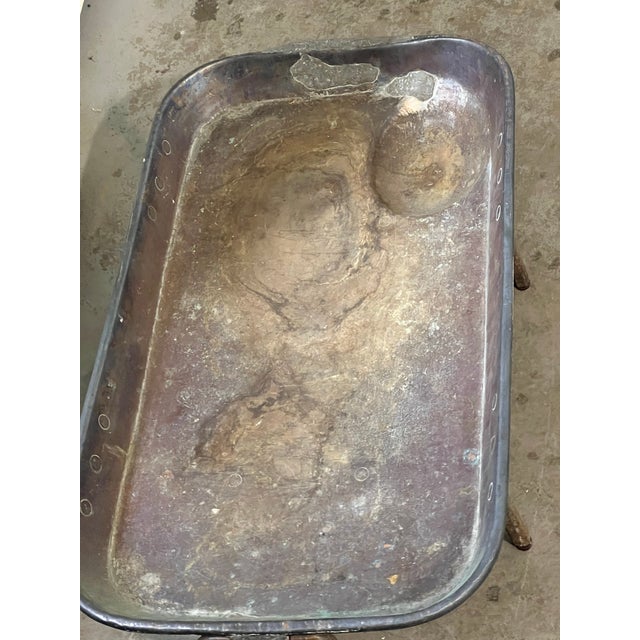 Early 20th Century Antique Butcher’s Tray Table on Iron Stand – Primitive Industrial Meat Prep Basin, Early 1900s For Sale - Image 5 of 12