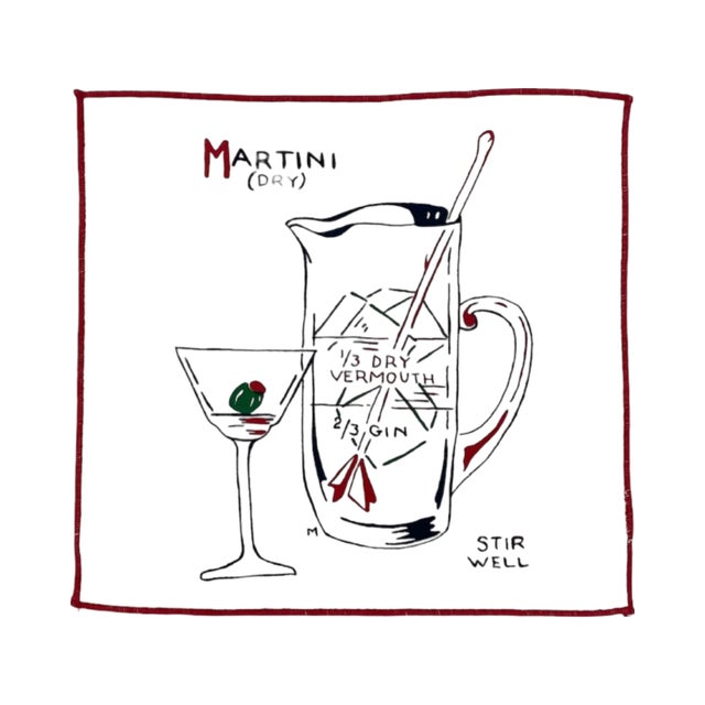 Restoration Hardware Vintage Set 4 Restoration Hardware Estelle & Alvin's Cocktail Napkins For Sale - Image 4 of 11