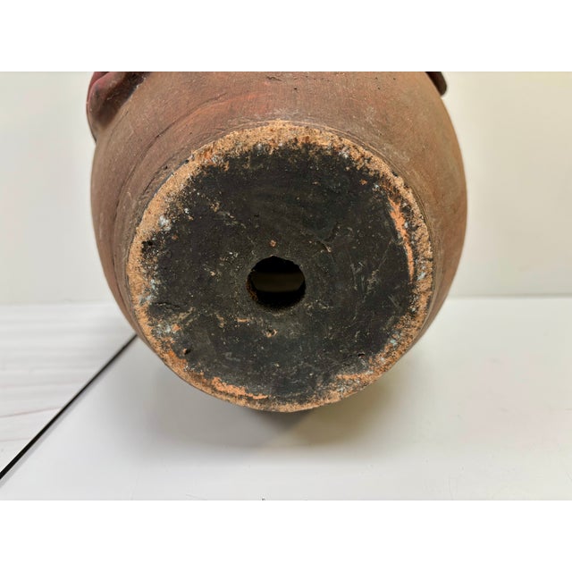 Cinnamon Vintage Mexican Folk Art Terracotta Face Planter For Sale - Image 8 of 11