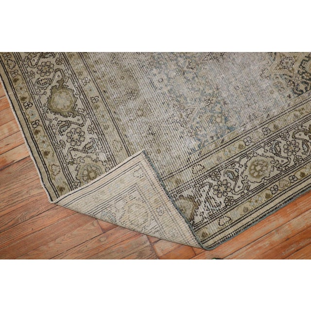 Textile Early 20th Century Green Persian Gallery Malayer Rug - 7' x 13'5" For Sale - Image 7 of 8