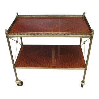 Mid-Century Brass Bar Cart For Sale