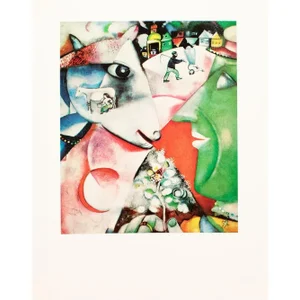 1972 After Marc Chagall "I and the Village", Full-Color Parisian Print