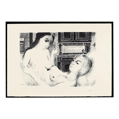 Paul Delvaux, Le Sommeil, 1970, Lithograph For Sale
