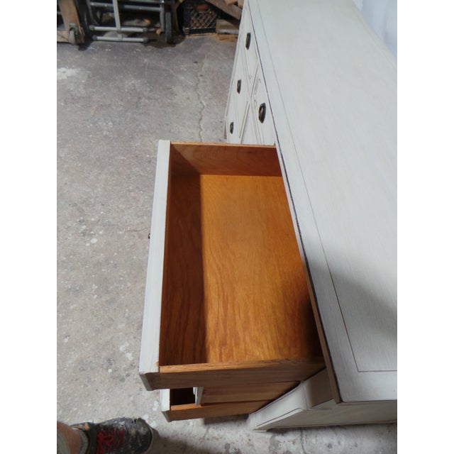 Antique White Gustavian Style Unique 9 Drawer Dresser For Sale - Image 8 of 8