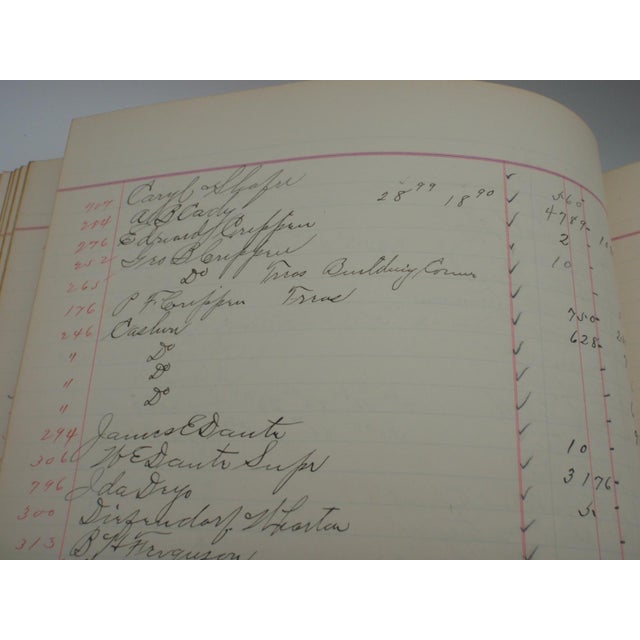 Antique Extra Large Leather Bank Journal Ledger #7 New York 1894-1896 For Sale - Image 10 of 15