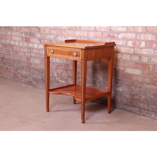Beacon Hill Collection Federal Style Banded Mahogany Nightstand For Sale - Image 13 of 13