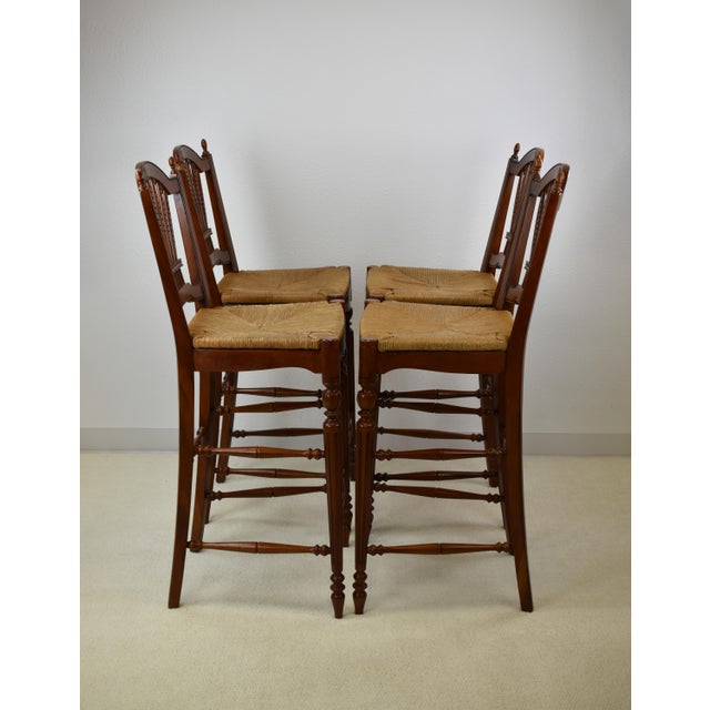 Ethan Allen Country French Collection Wheat Sheaf Back Rush Seat