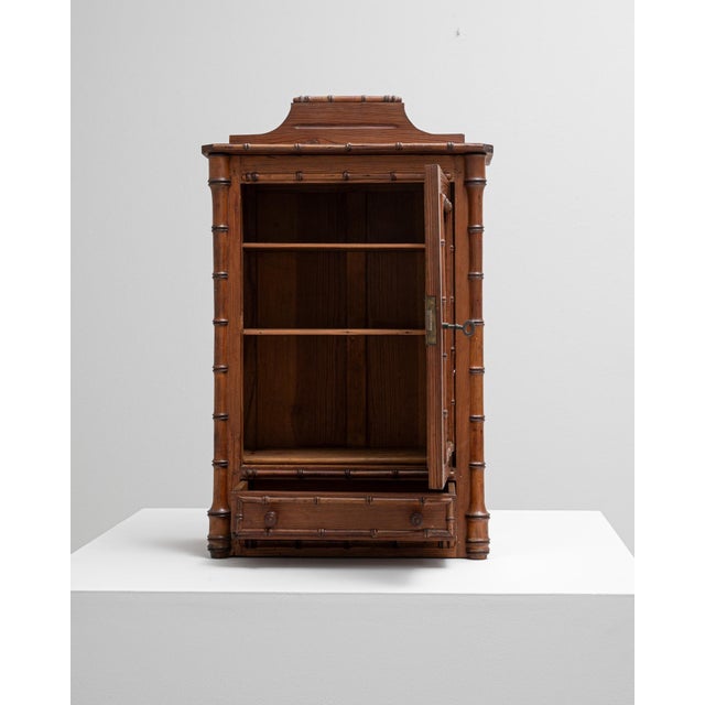 1900s French Mini French Faux Bamboo Armoire For Sale - Image 17 of 18