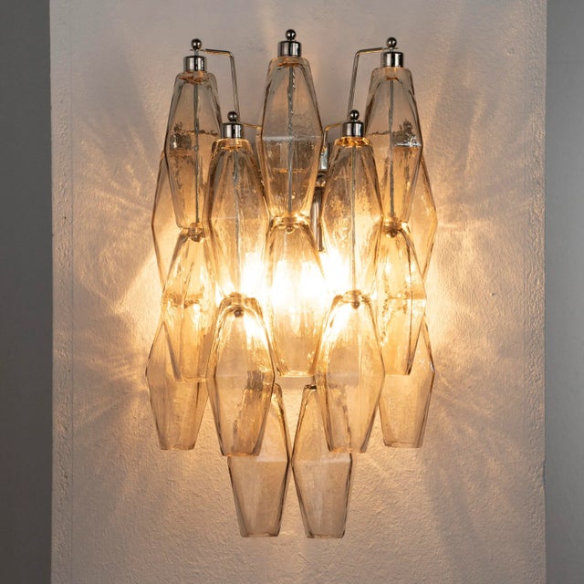 Wall Sconce in Smoky Poliedri Murano Glass, Italy, 1990s For Sale - Image 4 of 11