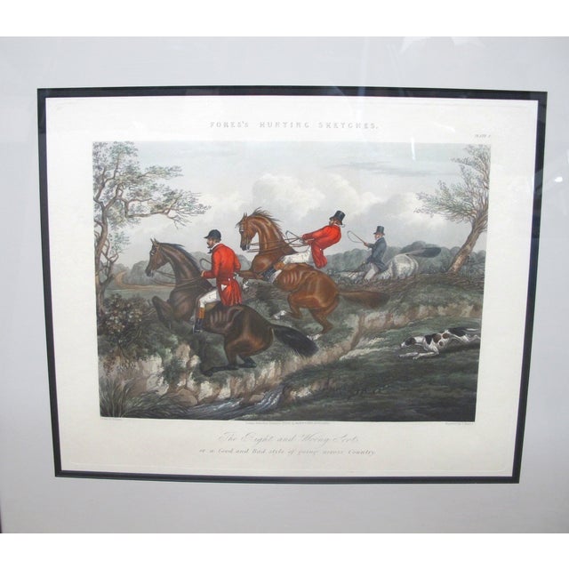 Antique hand-colored aquatint from Henry Thomas Alken’s series Fores's Hunting Sketches: The Right and Wrong Sort, or a...