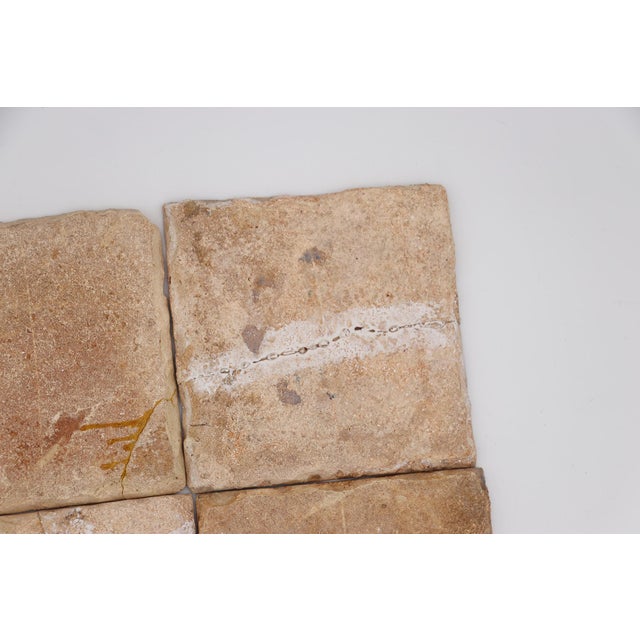 18th Century Set of Four Tiles Blue & White Floral Shapes, Portuguese For Sale - Image 10 of 14